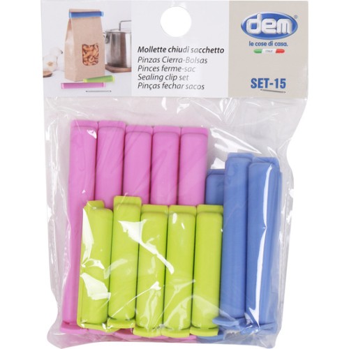 Set de 15 Pinzas Cierrabolsas DEM