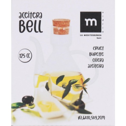 Oil Bottle Glass with Cork 125cc Bell