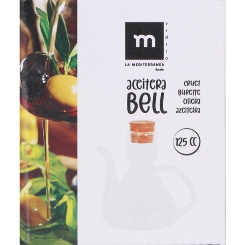 Oil Bottle Glass with Cork 125cc Bell
