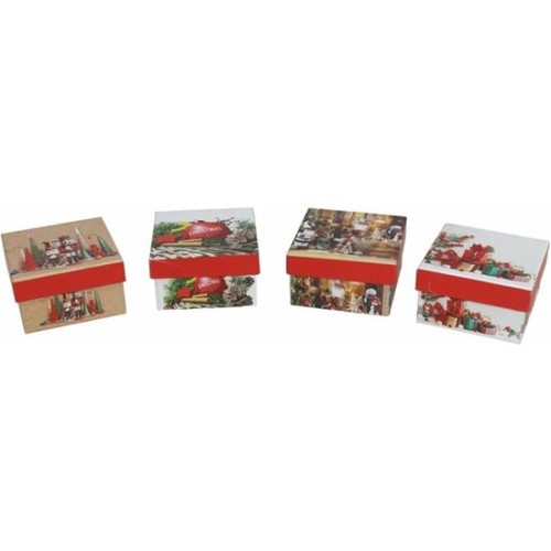 Caja Regalo Cuadrada Solidaditos Navidad