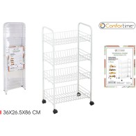 White 4-Tier Metal Vegetable Rack Confortime