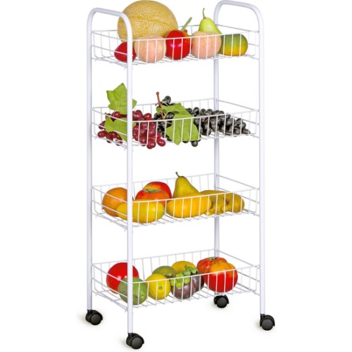 White 4-Tier Metal Vegetable Rack Confortime