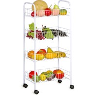 White 4-Tier Metal Vegetable Rack Confortime