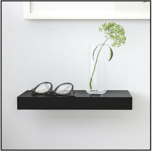 Black Wooden Wall Shelf Confortime
