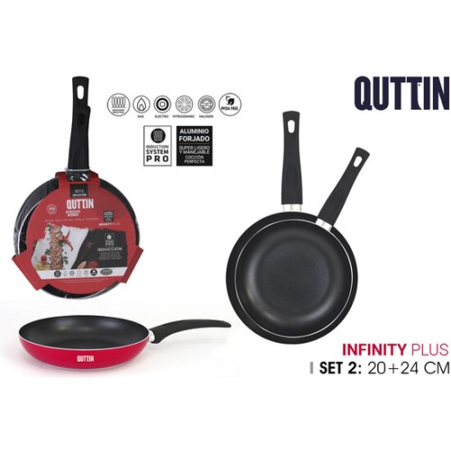 Set de 2 Sartenes de Aluminio con Mango Suave Quttin