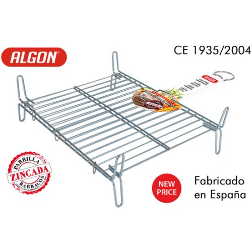 Parrilla Barbacoa Doble 35x40cm Zincada