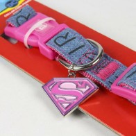 Superman Pink Dog Collar S/M