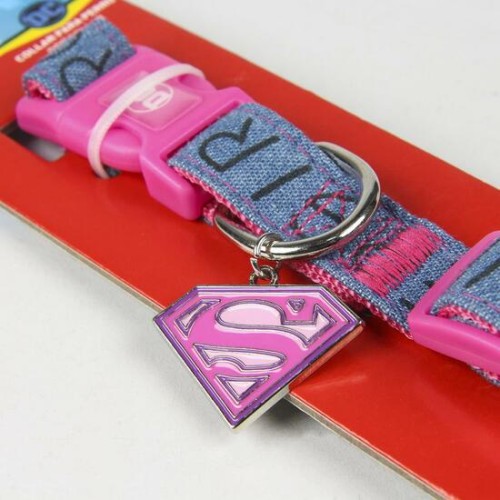 Superman Pink Dog Collar S/M