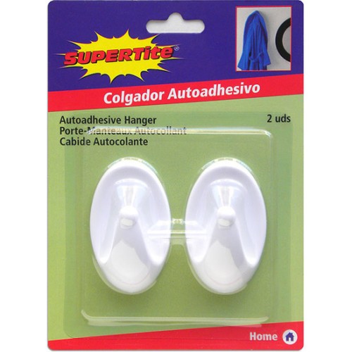 Colgador Autoadhesivo Ovalado Grande - 2 Uds