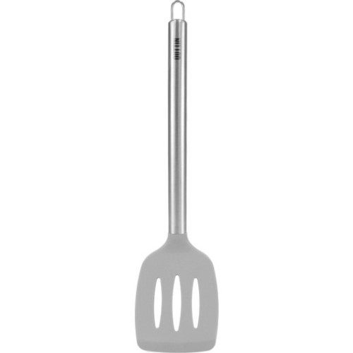 Slotted Silicone Turner with Steel Handle