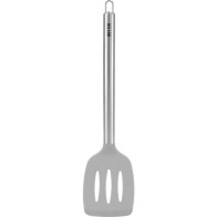Slotted Silicone Turner with Steel Handle