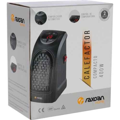 Raydan Home Compact Black Heater 400w