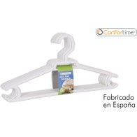 Set of 6 Plastic Hangers 42x20cm Blanch