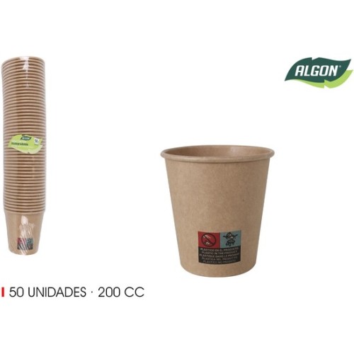 Set-50vaso Carton Kraft 200cc Algon