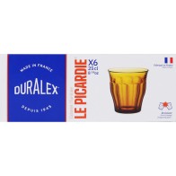 Set of 6 25cl Amber Glasses Picardie
