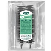 Set of 50 Black Stem Champagne Cups 150cc Algon