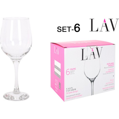 Set de 6 Copas de Vino/Agua 395cc Fame High