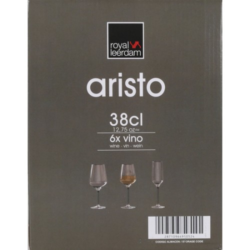 Set of 6 38cl Aristo Wine Glasses