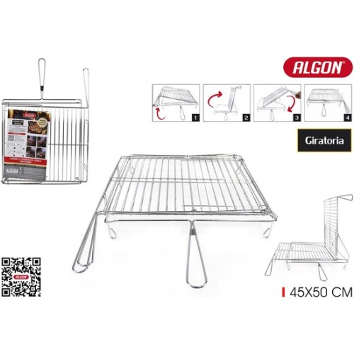 Chrome Rotating BBQ Grill 45x50 Algon