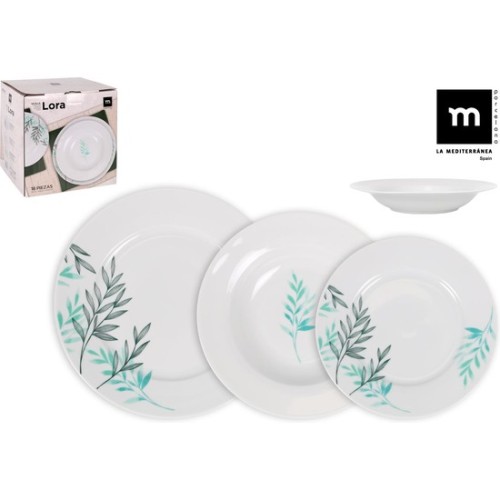 Round Dinnerware Set 18pcs Lora MD