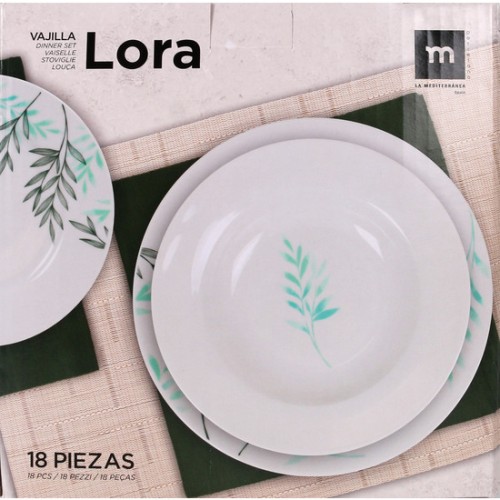 Round Dinnerware Set 18pcs Lora MD
