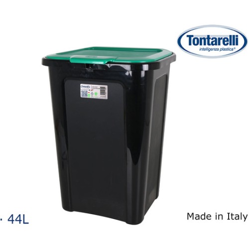 Coverline 44L Trash Bin Black Green Lid