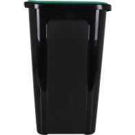 Coverline 44L Trash Bin Black Green Lid