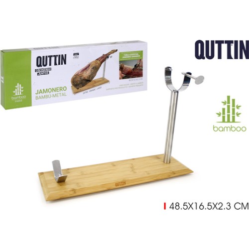 Bamboo Metal Ham Holder Quttin