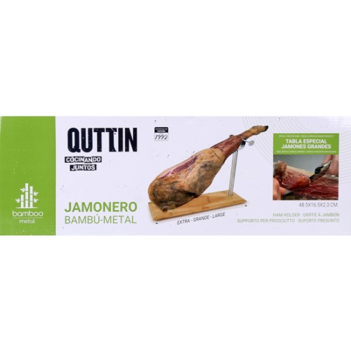 Bamboo Metal Ham Holder Quttin
