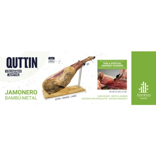 Bamboo Metal Ham Holder Quttin