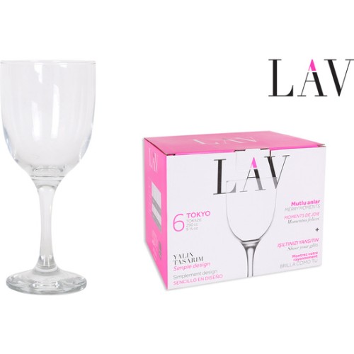 Set de 6 Copas de Vino 290cc Tokyo - Cristalería Elegante
