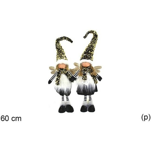 MuÑeco Elfo Navidad Negro/Oro 60cm