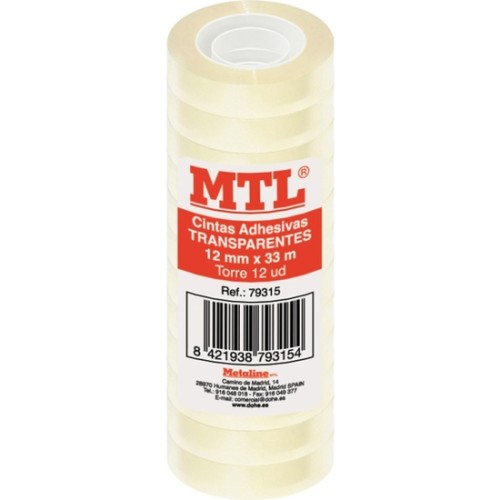 Pack of 12 Adhesive Tape Rolls 12x33 for Various Uses