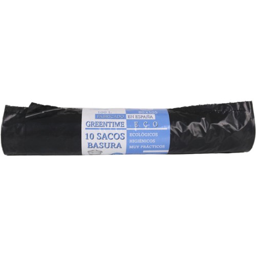 10 Sacos Basura 80x105-g150-100 L. Greentime Eco