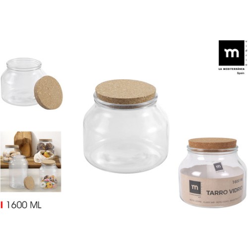 Glass Jar Cork Stopper 1600ml