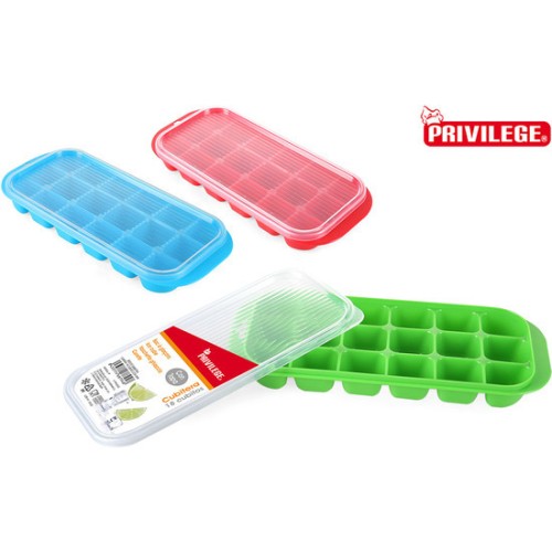Ice Cube Tray 18 Cubes with Lid Privilege - Assorted Colors