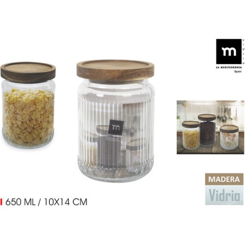 650ml Textured Glass Jar for Preserves and Storage