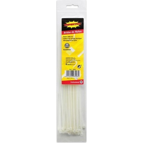 White Nylon Zip Ties 4x250mm