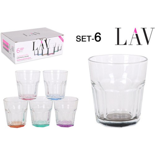 Set of 6 Pastel Colored Water Glasses 305cc
