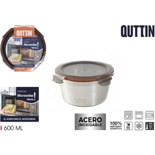 Microwave Oven Safe Steel Container 0.6L Quttin