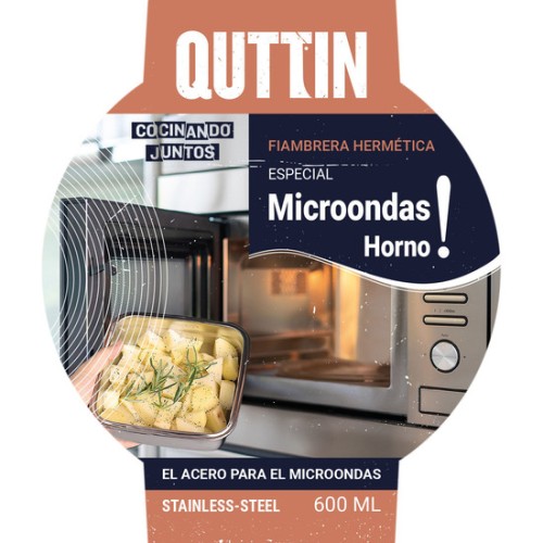 Microwave Oven Safe Steel Container 0.6L Quttin