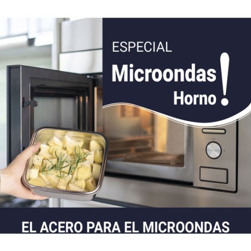Microwave Oven Safe Steel Container 0.6L Quttin