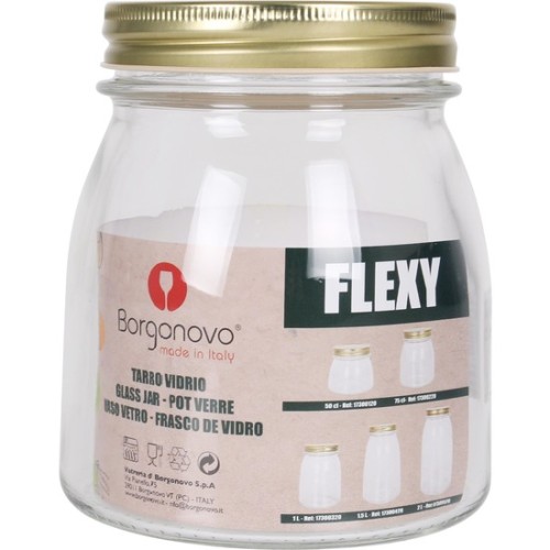 75cl Glass Jar with Flexy Lid 10.5x126cm for Storage