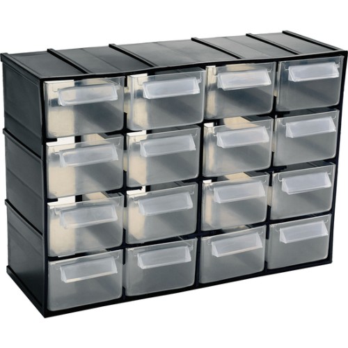 Plastic Storage Unit with 16 Drawers