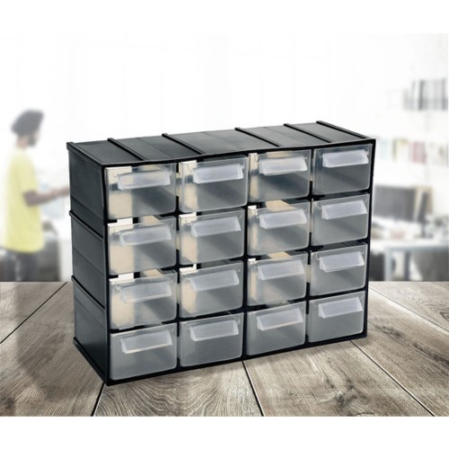 Plastic Storage Unit with 16 Drawers