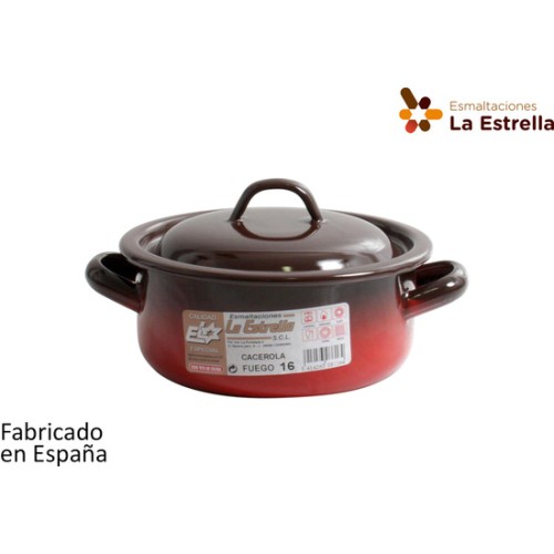 Cacerola Esmaltada C/tapa 16cm - 1,4l Fuego