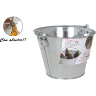 Cubo Metal Galvanizado Con Abridor - Perfecto para Eventos
