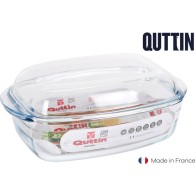 Quttin Rectangular Glass Pot with Lid 3L+1.5L