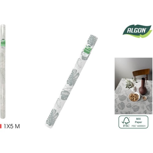 Rollo Mantel Leaves2 C/mandril 1x5m Algon