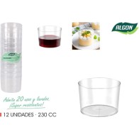 Set of 12 Small Plastic Glasses 230cc PS Algon